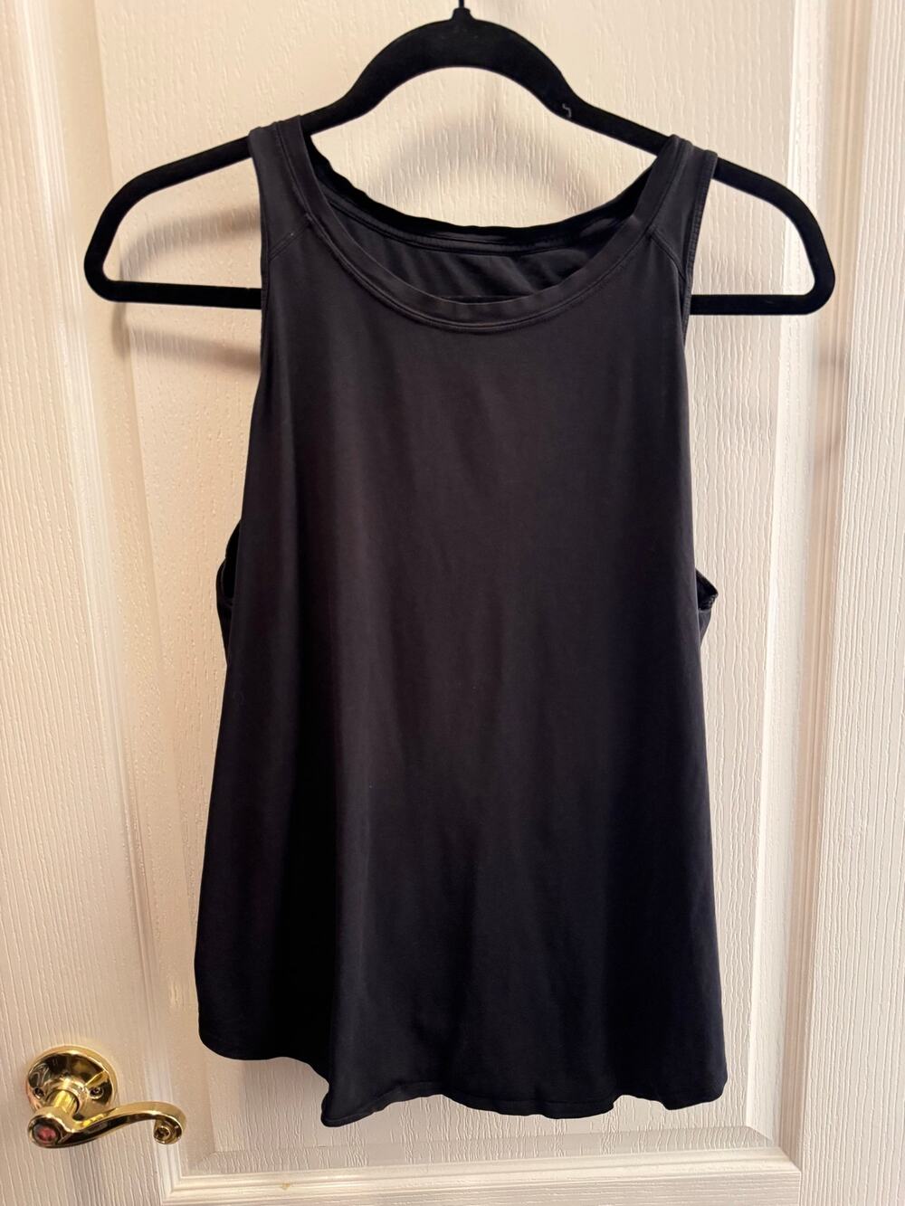 CRZ Yoga Pima Cotton Split Open Back Tank Size Large